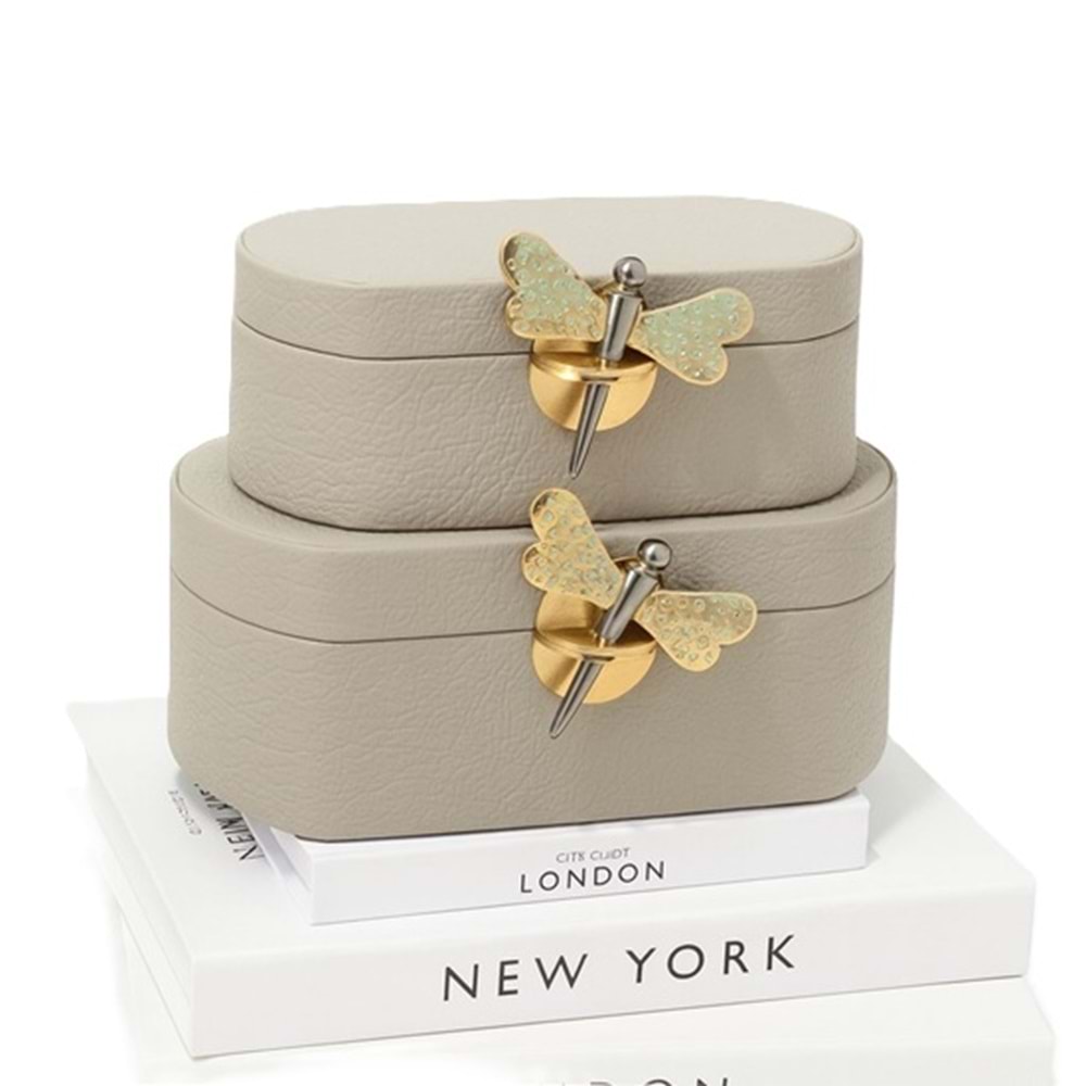 2 li Yusufcuk Deri Kutu Gri