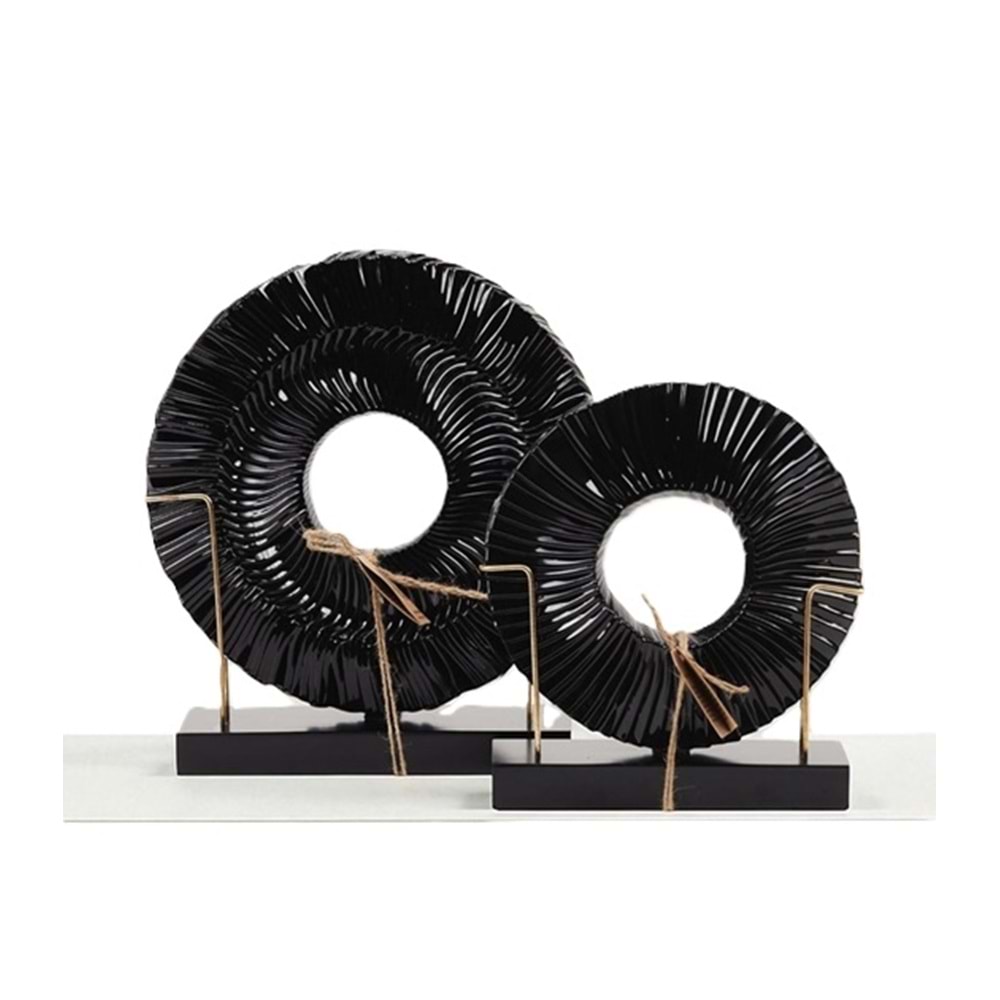 2 li Ahşap Kaide Cam Füzyon Düz Siyah