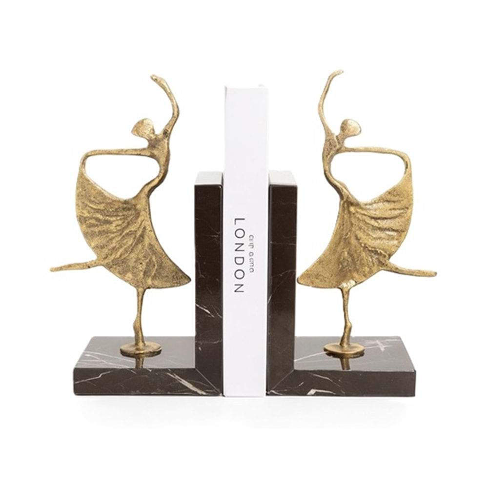 Balerin Kitap Tutucu Gold