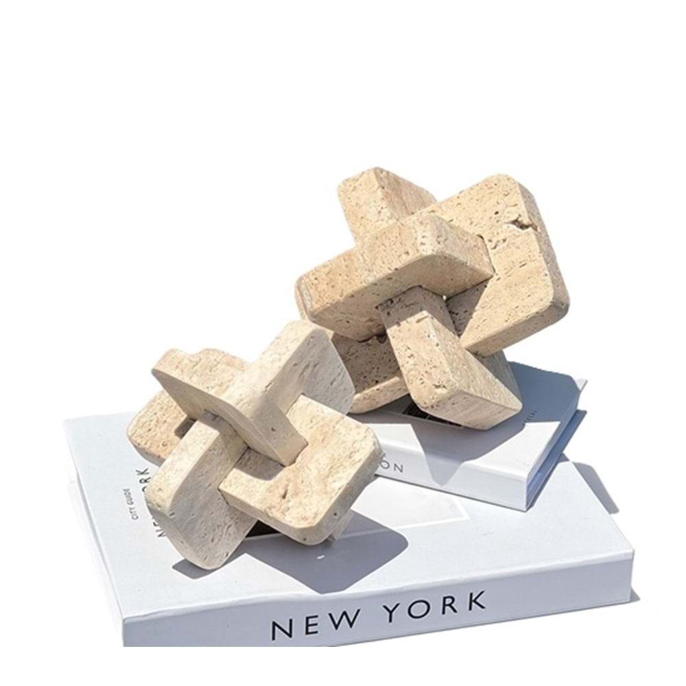 2 Li Travertenli Newton Geçmeli Dekor