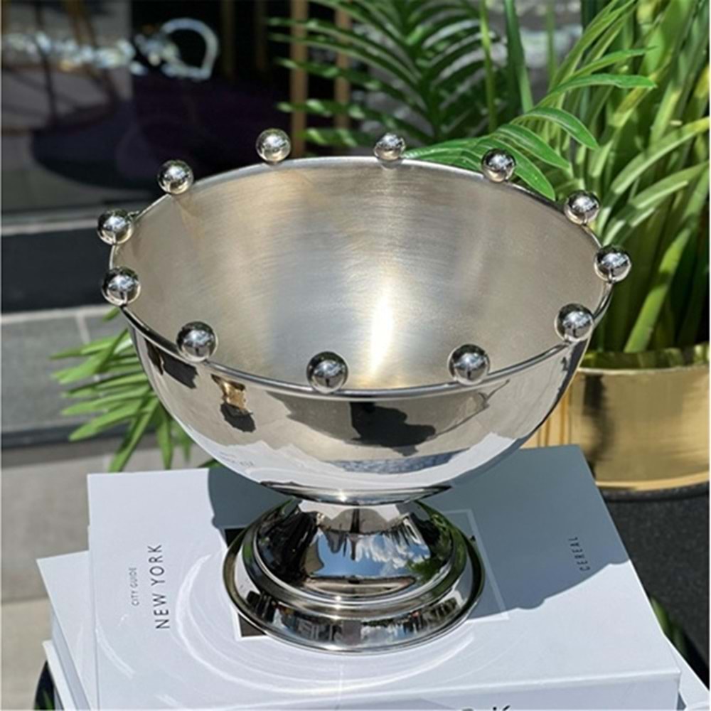 Toplu Lem Kase 25 Cm Gümüş