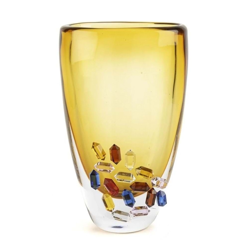 Crystal Amber Cam Vazo 13x17x30 cm