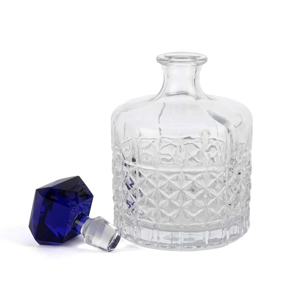 Royal-Hex Lacivert Cam Kapaklı Dek Şişe 15x24 cm