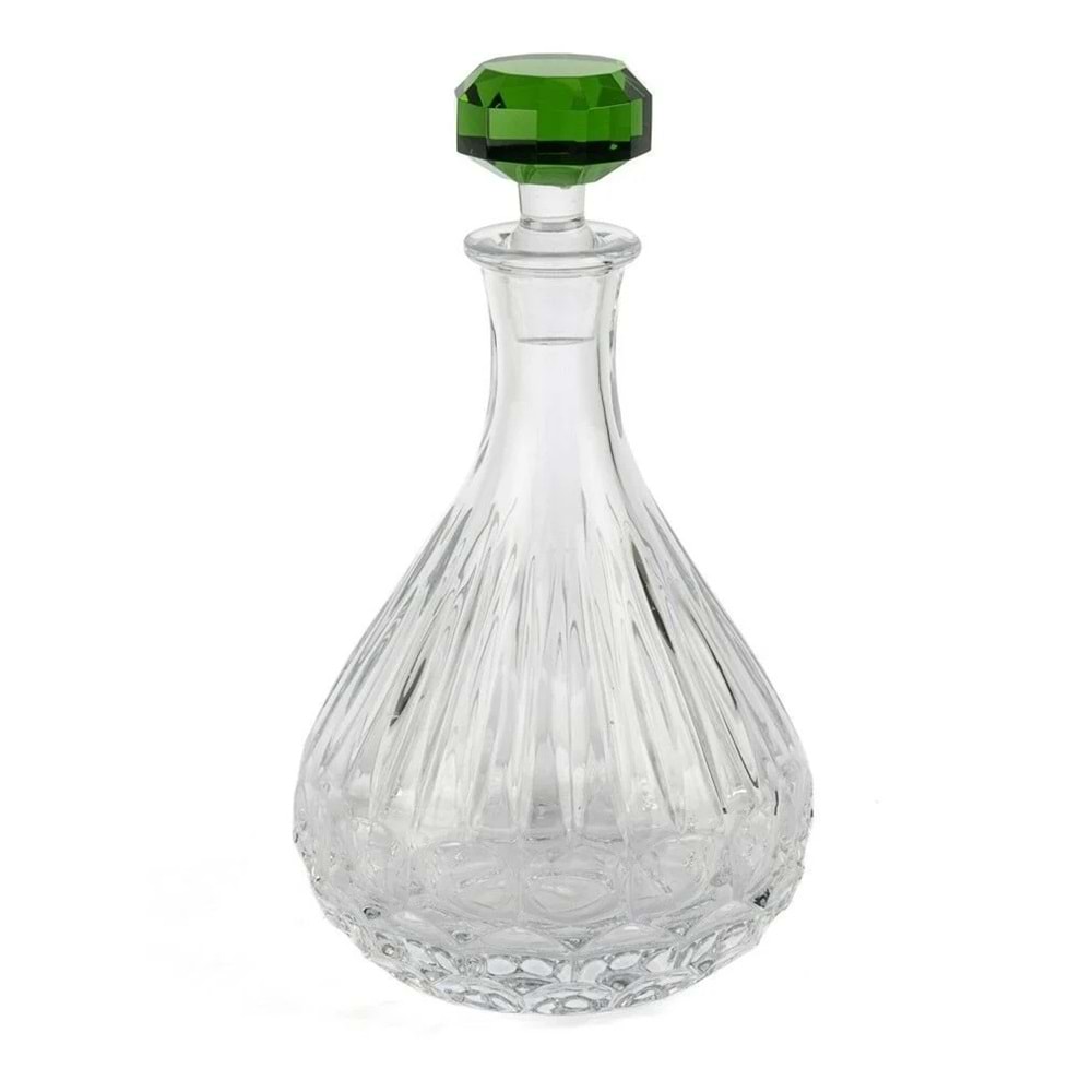 Royal-Hex Yeşil Cam Kapaklı Dek Şişe 15x26 cm