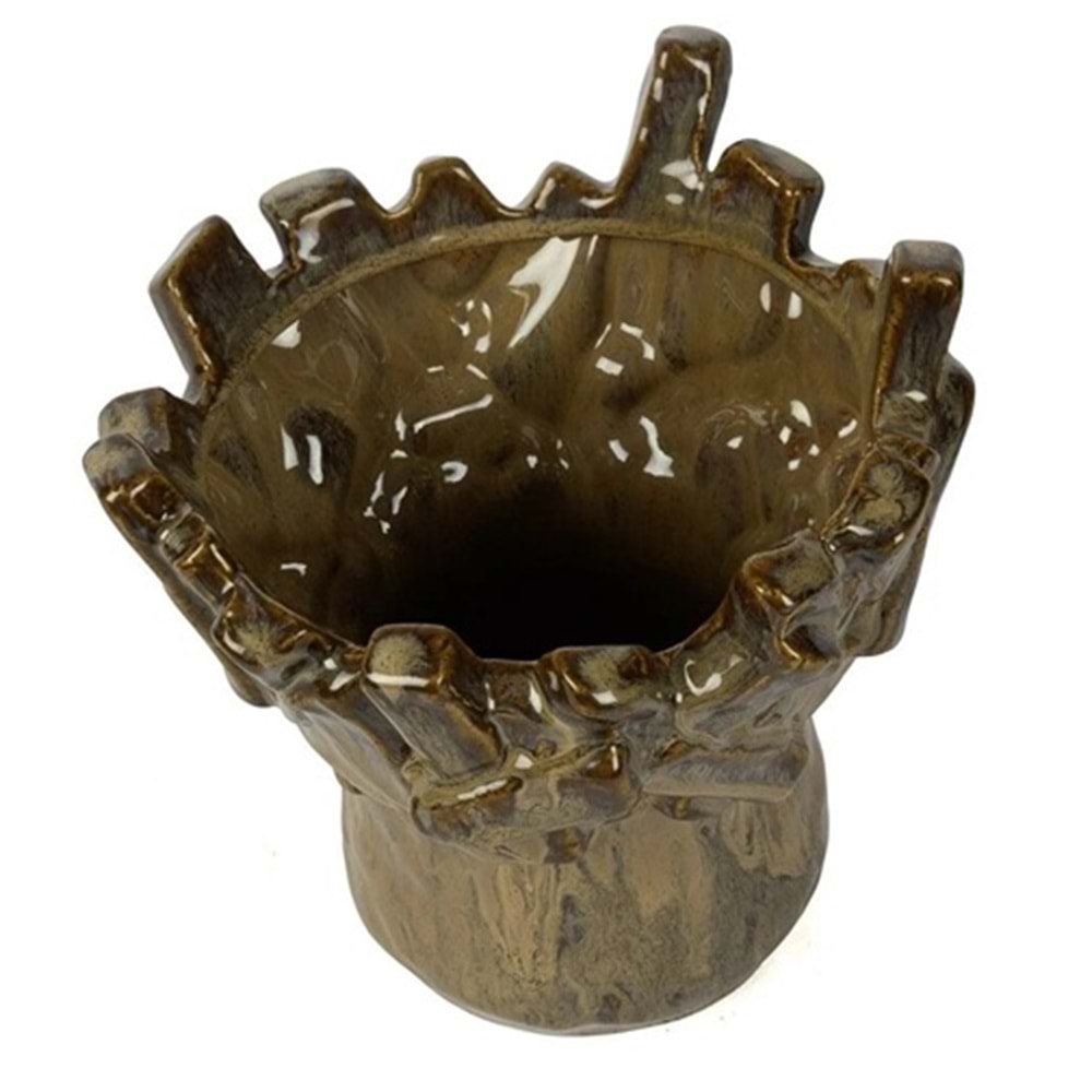 Kahve Kabartmalı Mumluk