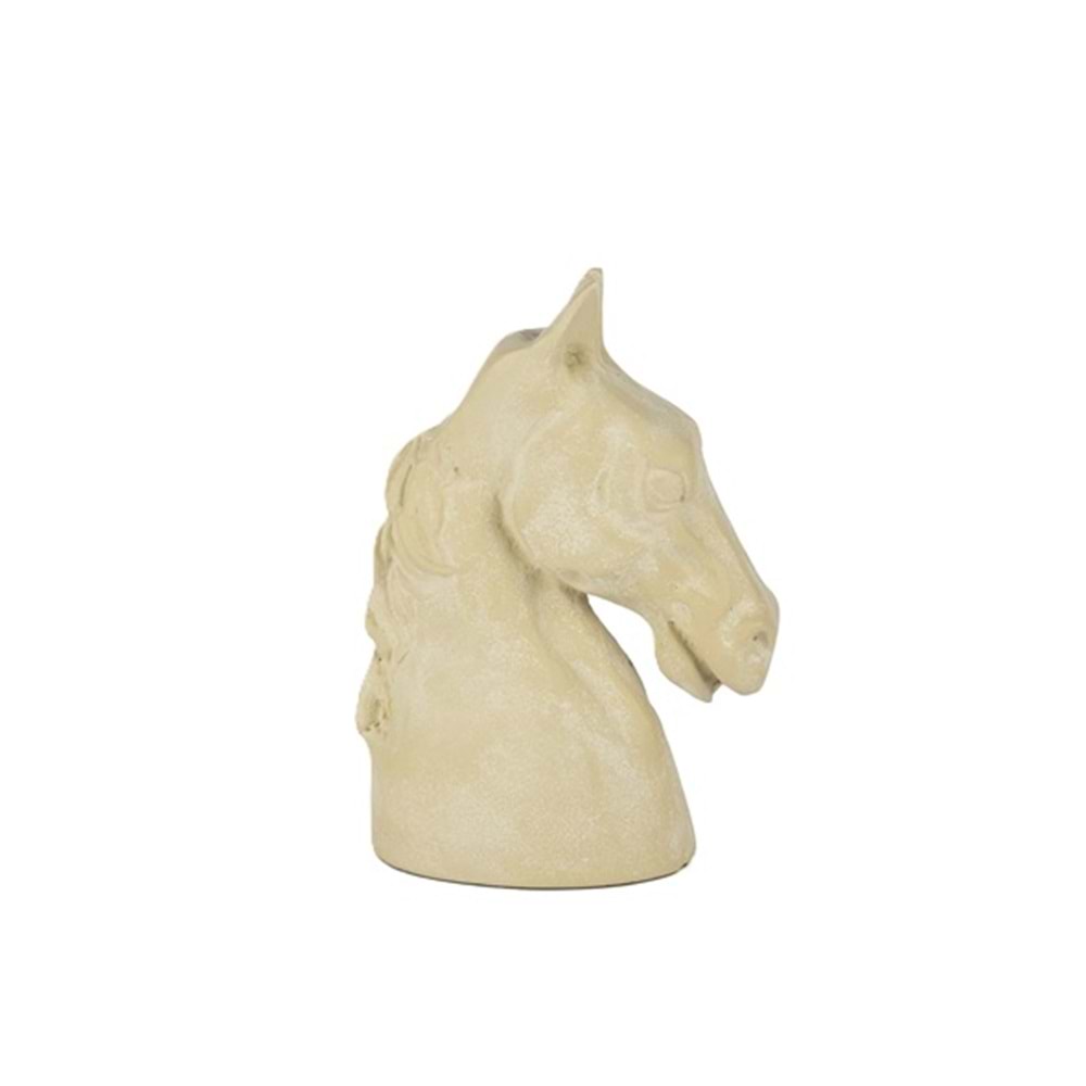 Krem Alçı Dek At Kafası 15x22cm