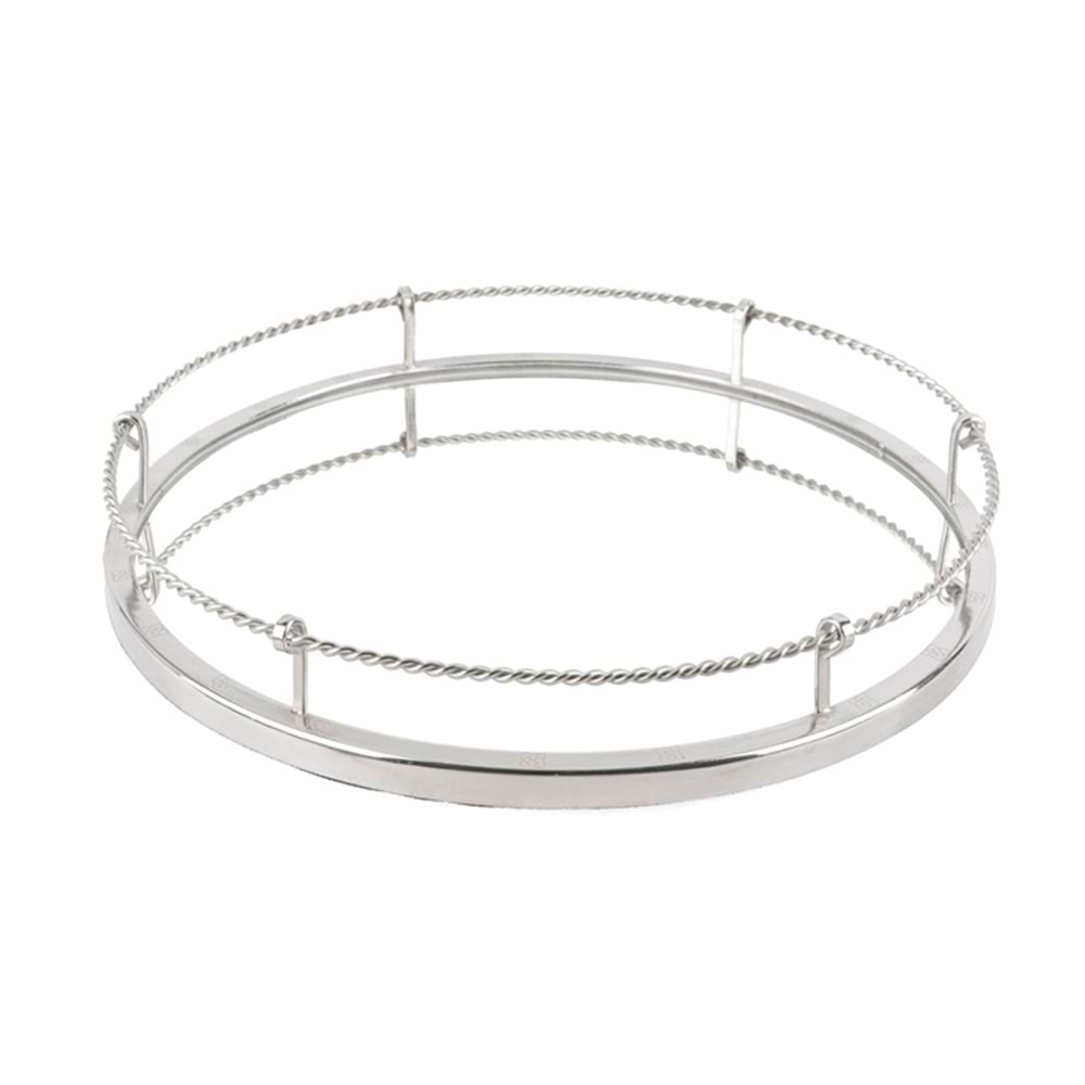 Gümüş Burma Aynalı Tepsi 40x6cm