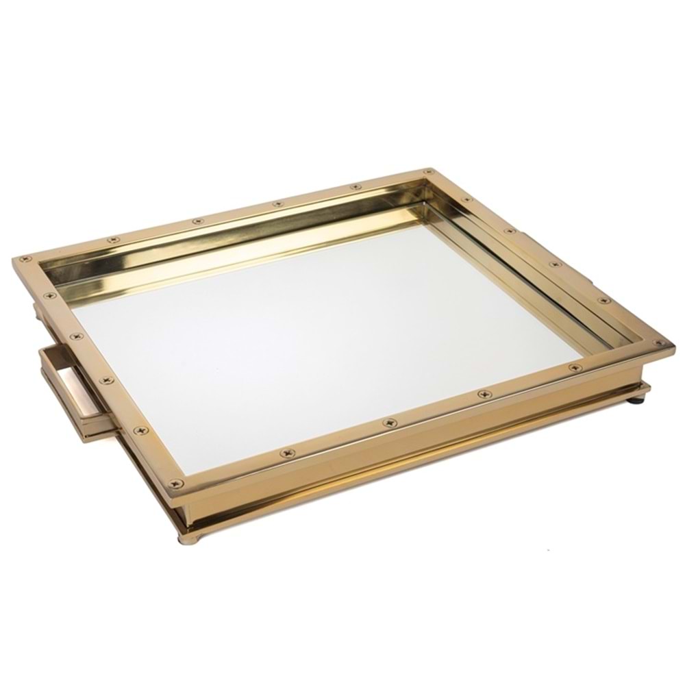 Gold Kare Servis Tepsisi 45x40cm