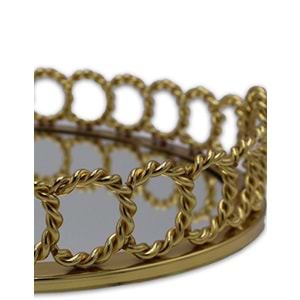 Halkalı Metal Tepsi 35x50 Eskitme