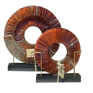 2 li Ahşap Kaide Cam Füzyon Kahve