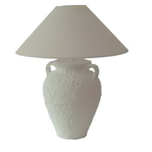 Kulplu Tortulu Beyaz Abajur 55/60 cm