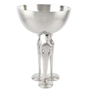 Silver Lady Ayaklı Metal Kase 31x48 cm