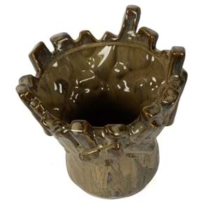 Kahve Kabartmalı Mumluk