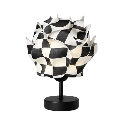 Dama Gümüş Desenli Eva Gül Tasarım Kablosuz Masa Lambası