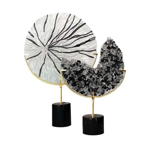 2 li Mermer Kaide Ay Füzyon Siyah