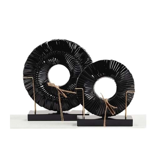 2 li Ahşap Kaide Cam Füzyon Düz Siyah