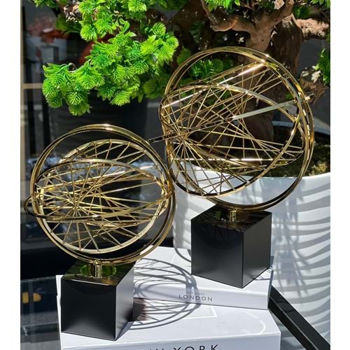 2 Li Metal Sarmal Obje - Gold