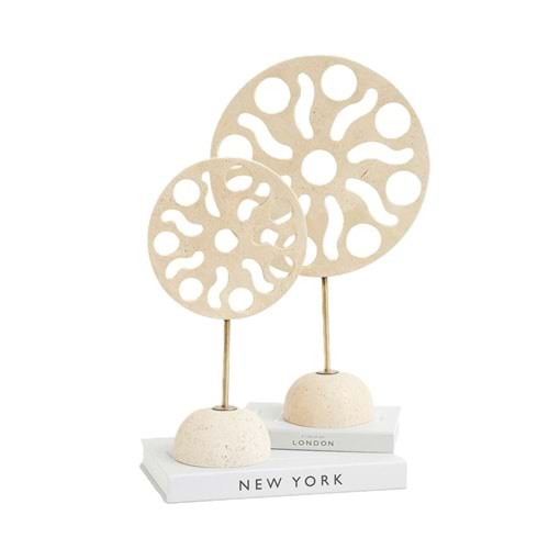 2 Li Mermer Desenli Disk