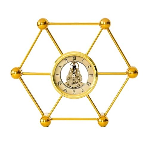 İthal Altıgen Saat Gold