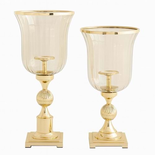 İthal 2 Li Büyük Şamdan Gold