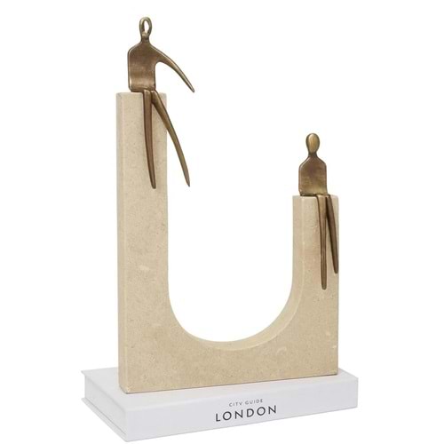 2 Li Oturan Adam Dekor Eskitme