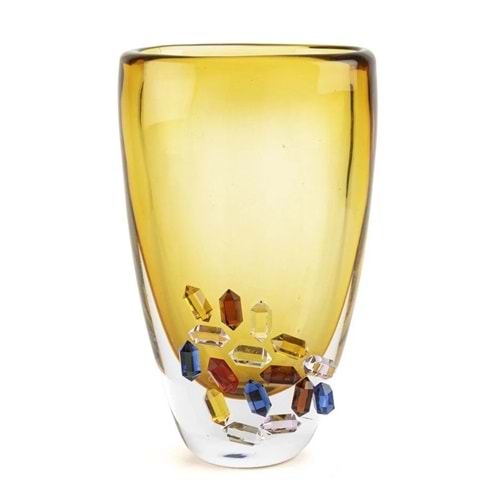 Crystal Amber Cam Vazo 13x17x30 cm