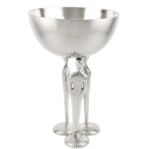 Silver Lady Ayaklı Metal Kase 31x48 cm