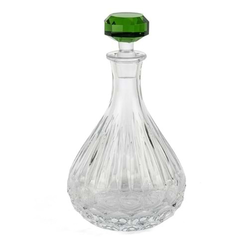 Royal-Hex Yeşil Cam Kapaklı Dek Şişe 15x26 cm