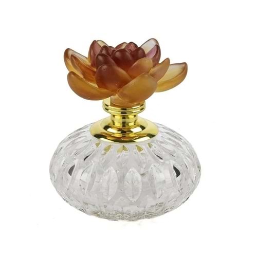 Turuncu Çiçek Kapaklı Dek Şişe 9x10 cm