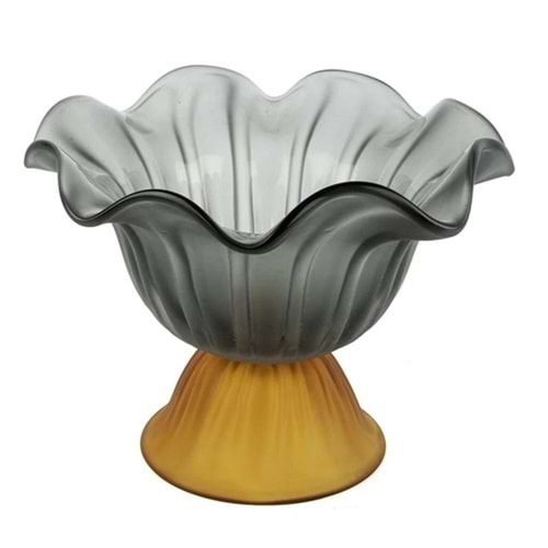 Amber Yeşil Ayaklı Cam Dekoratif Kase32x24cm