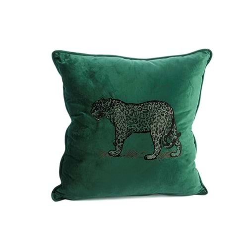 Leopar Nakışlı Yeşil 50x50 Kırlent