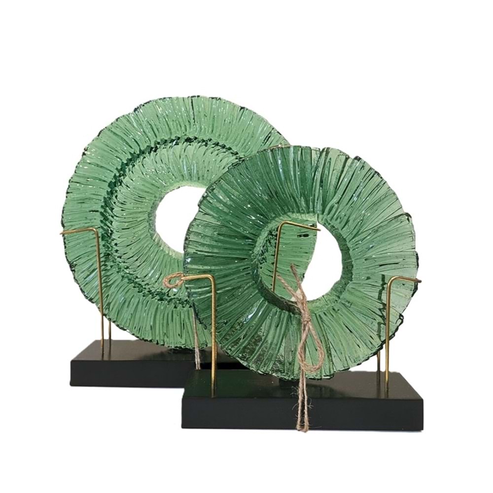 2 li Ahşap Kaide Cam Füzyon Turkuaz