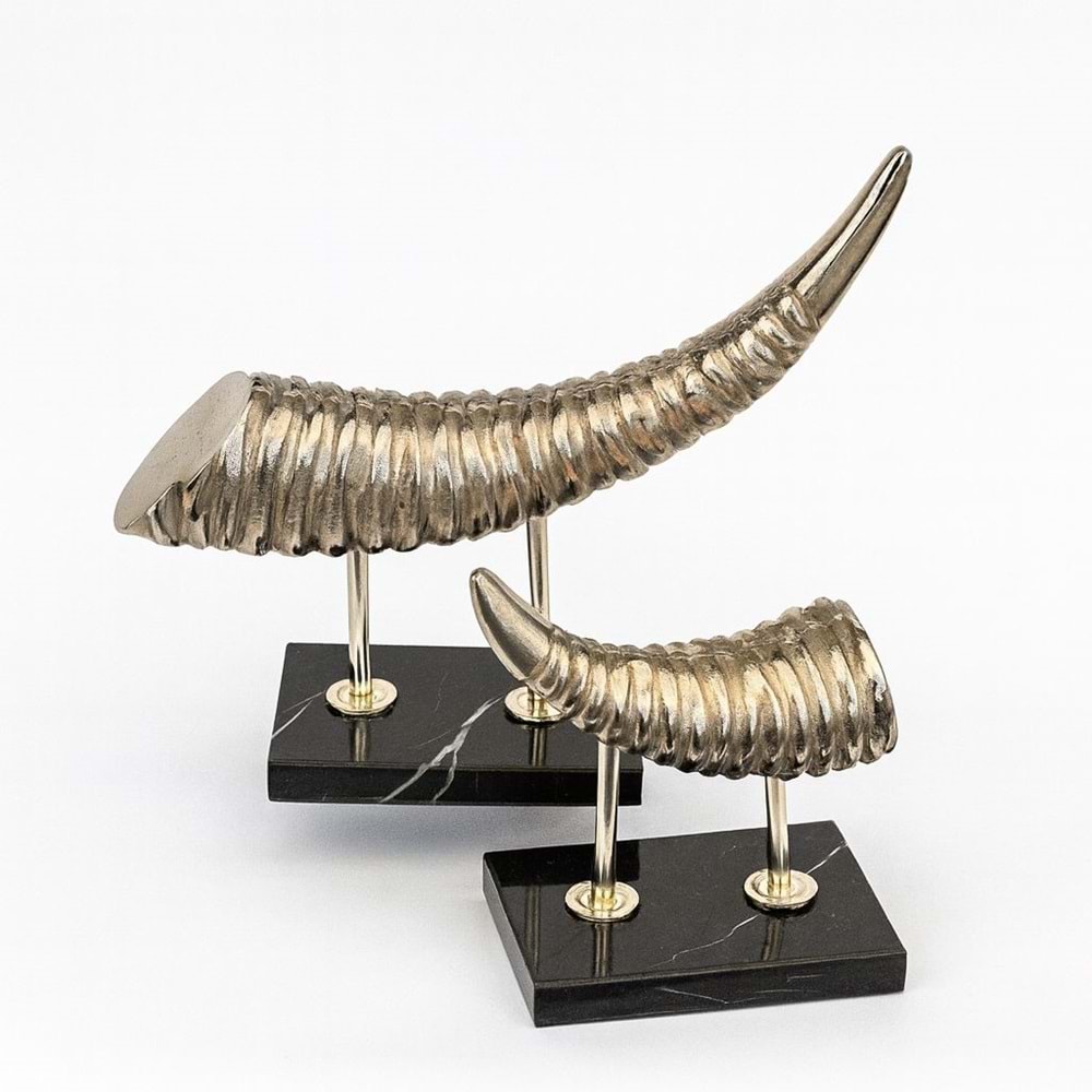 2 Li Fil Dişi Dekor Gümüş