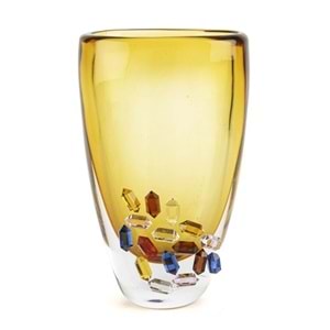 Crystal Amber Cam Vazo 13x17x30 cm