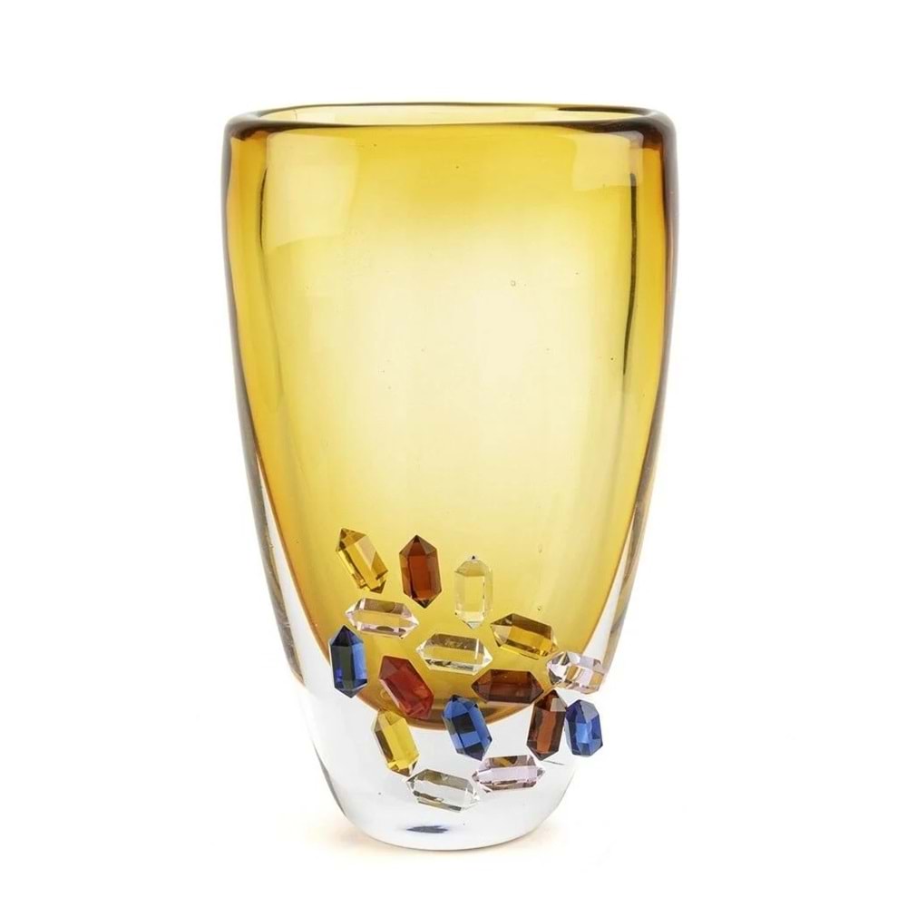 Crystal Amber Cam Vazo 13x17x30 cm