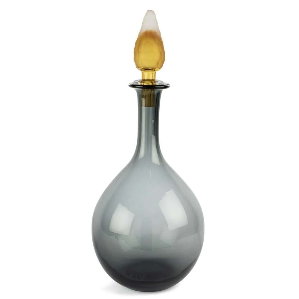 Virella Yeşil Cam Kapak Vazo 21x51