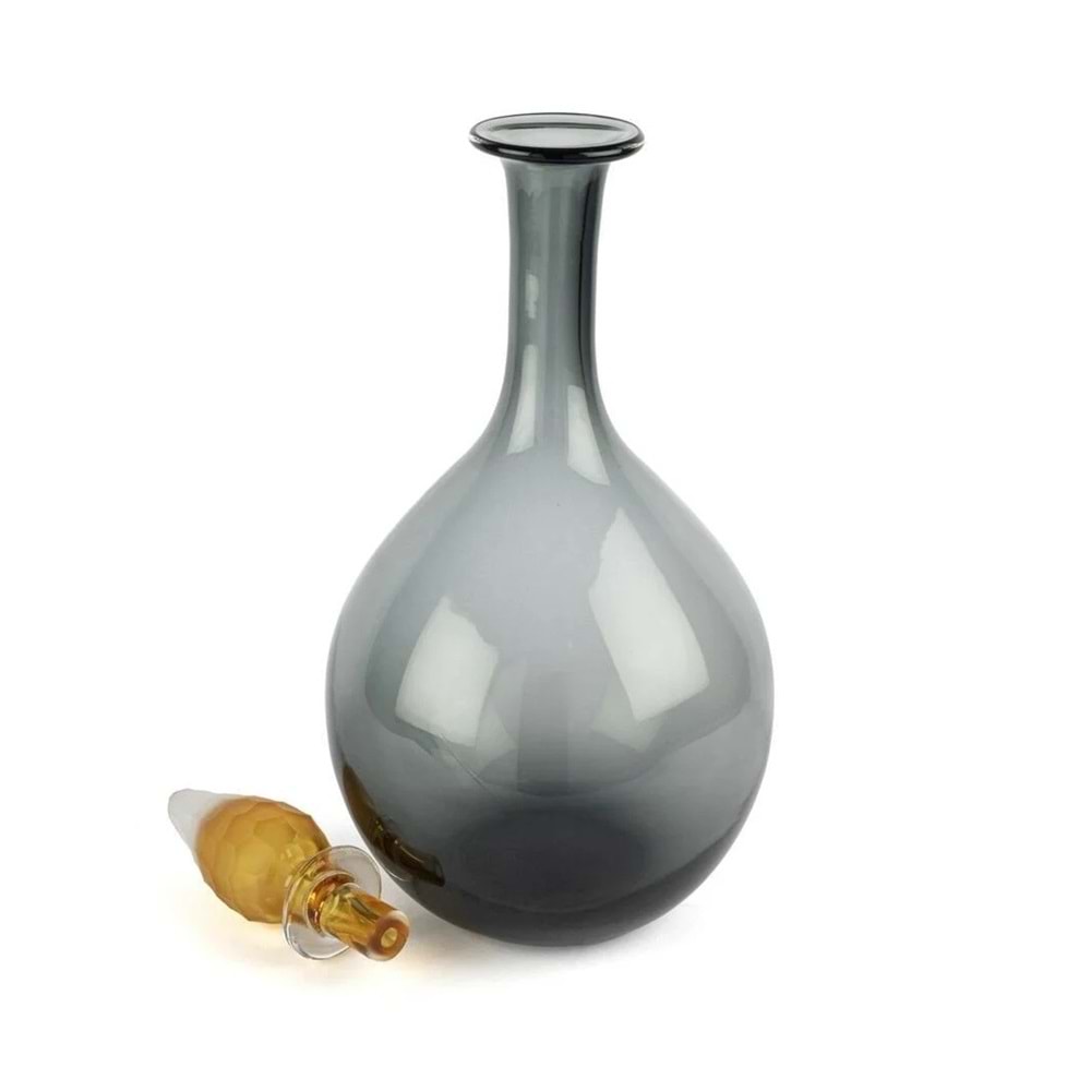 Virella Yeşil Cam Kapak Vazo 21x51