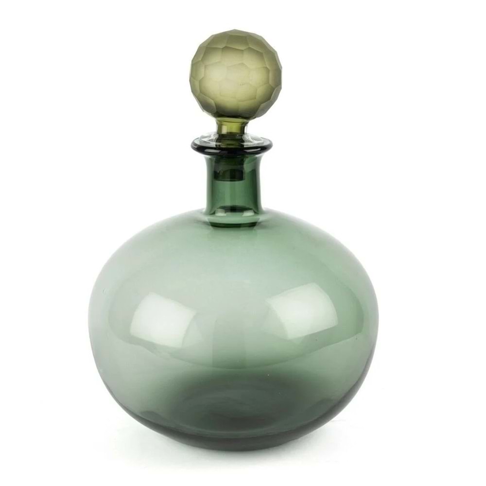 Virella Yeşil Cam Kapak Vazo 26x36