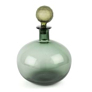 Virella Yeşil Cam Kapak Vazo 26x36