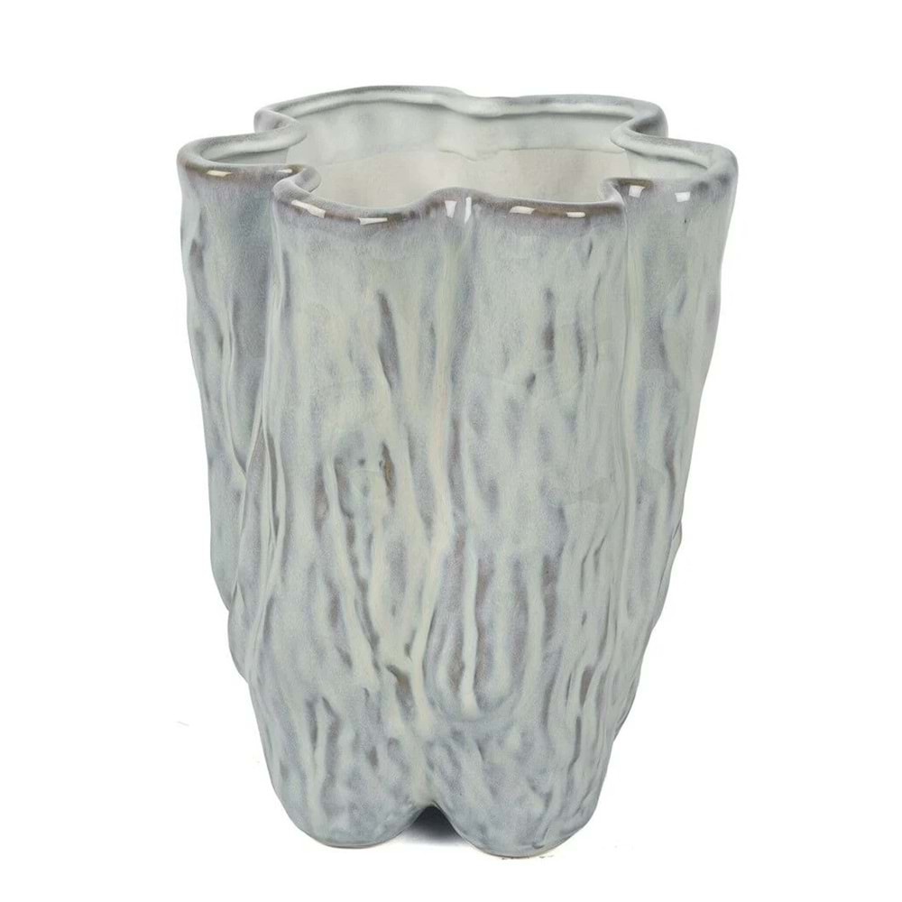 Buz Mavisi Dalgalı Vazo 24x34 cm