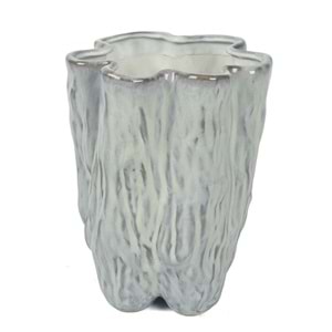 Buz Mavisi Dalgalı Vazo 24x34 cm