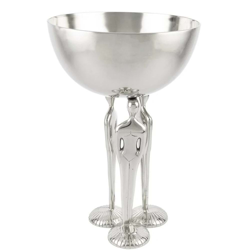 Silver Lady Ayaklı Metal Kase 31x48 cm