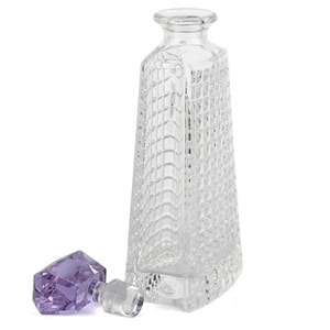 Royal-Hex Lila Cam Kapaklı Dek Şişe 9x12 cm