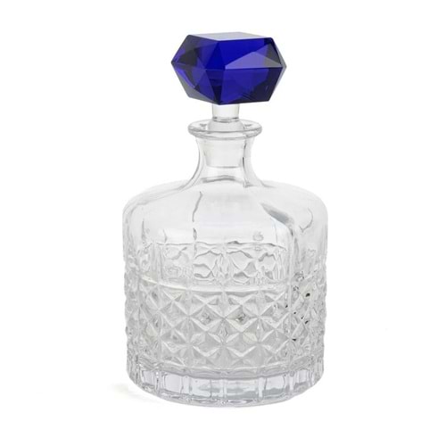 Royal-Hex Lacivert Cam Kapaklı Dek Şişe 15x24 cm