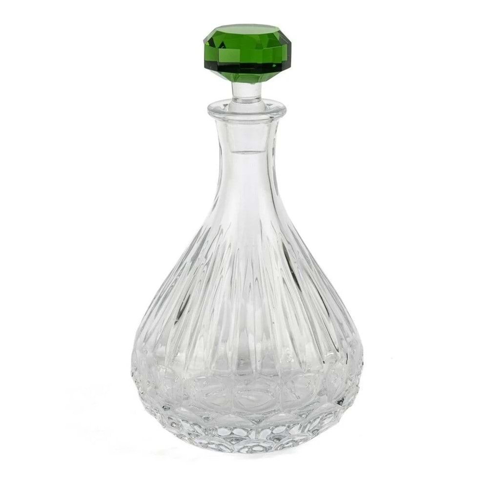Royal-Hex Yeşil Cam Kapaklı Dek Şişe 15x26 cm