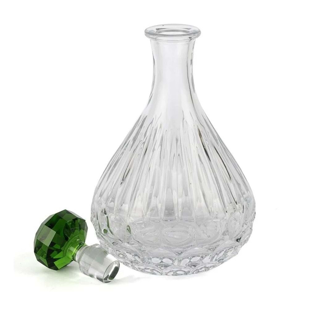 Royal-Hex Yeşil Cam Kapaklı Dek Şişe 15x26 cm