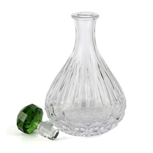 Royal-Hex Yeşil Cam Kapaklı Dek Şişe 15x26 cm