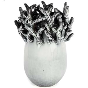 Gri Mercanlı Seramik Vazo 26x37 cm