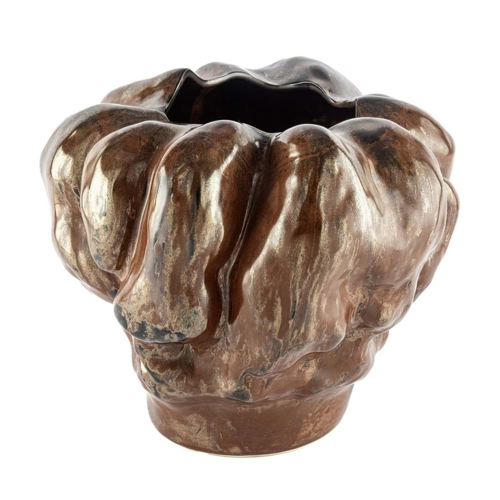 Kahve Dokulu Vazo 35x30 cm