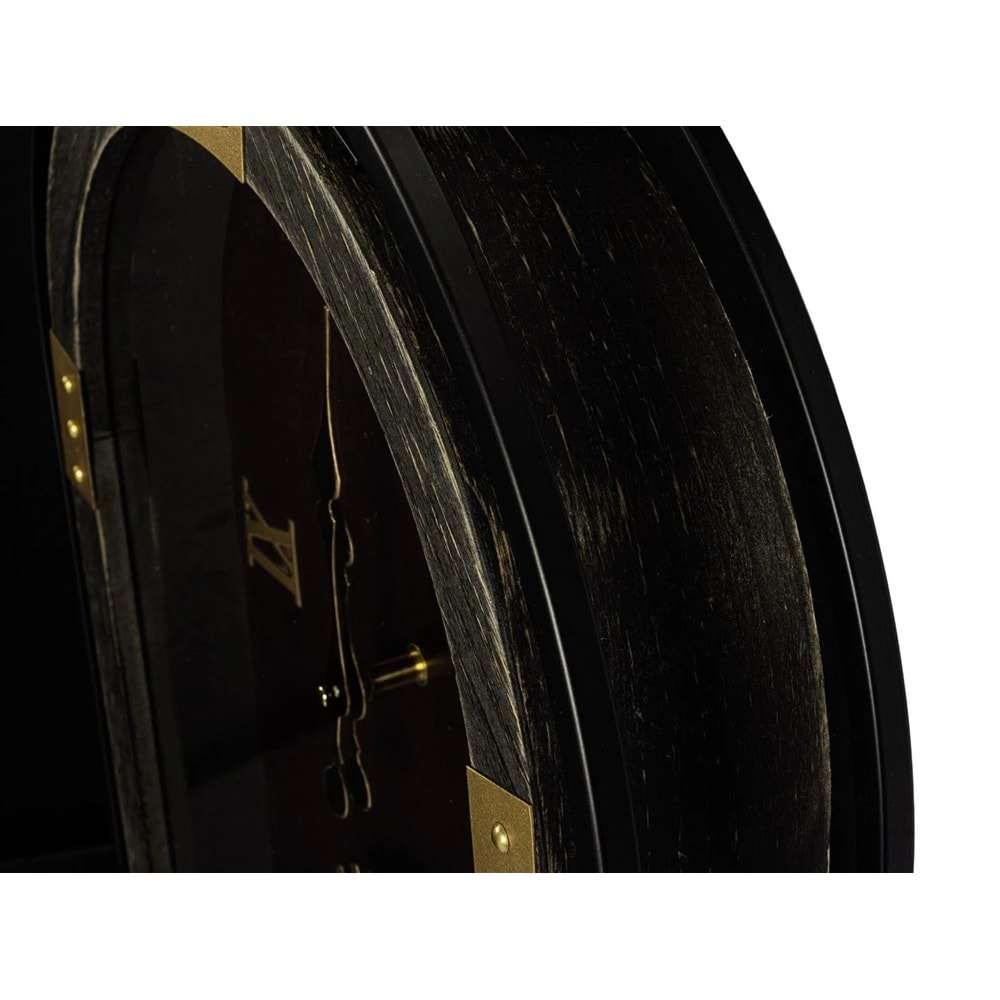 Gold Siyah Ahşap Oval Duvar Satti 41x100 cm